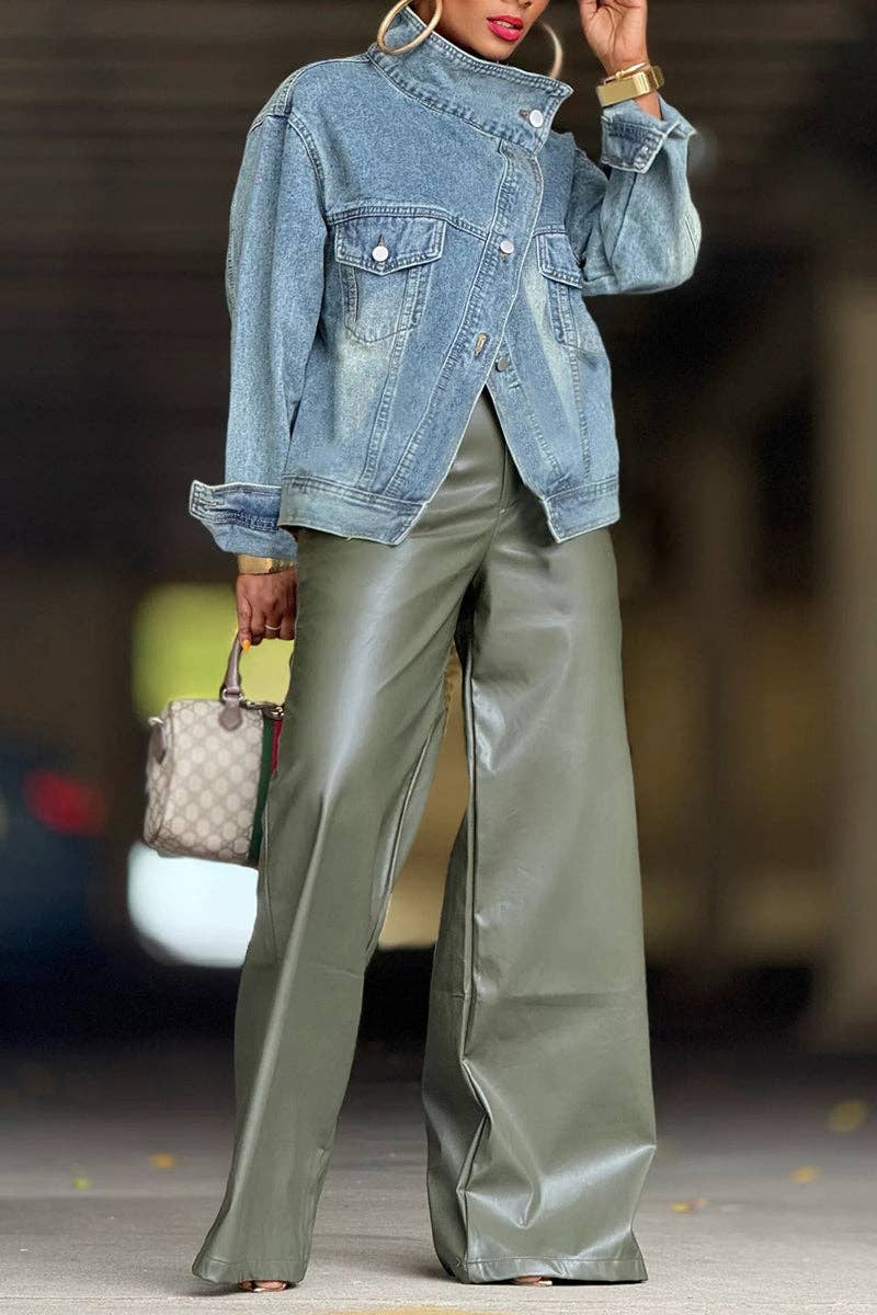 VESTE EN JEANS ASYMÉTRIQUE