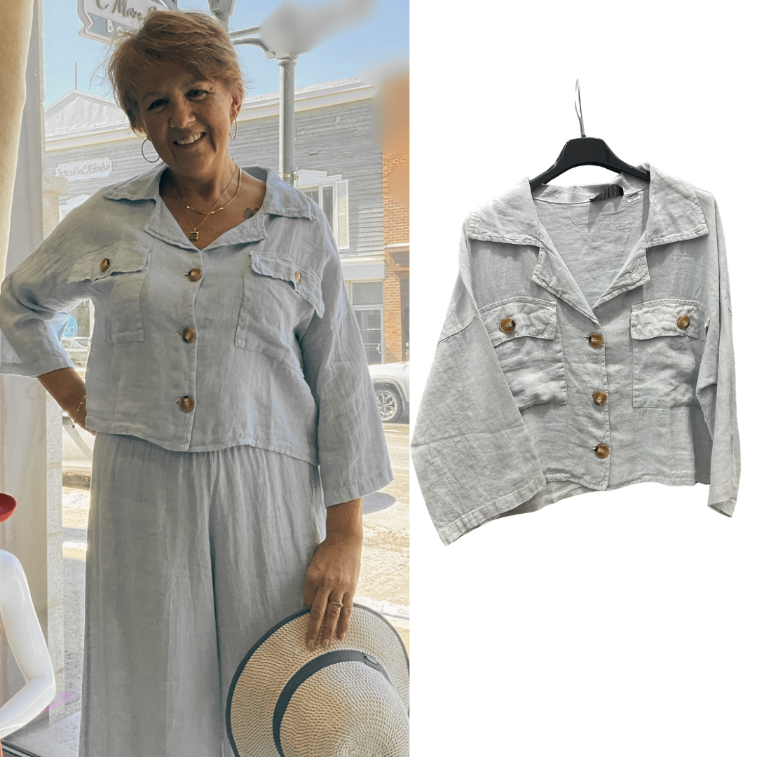 CHEMISE EN LIN GRIS