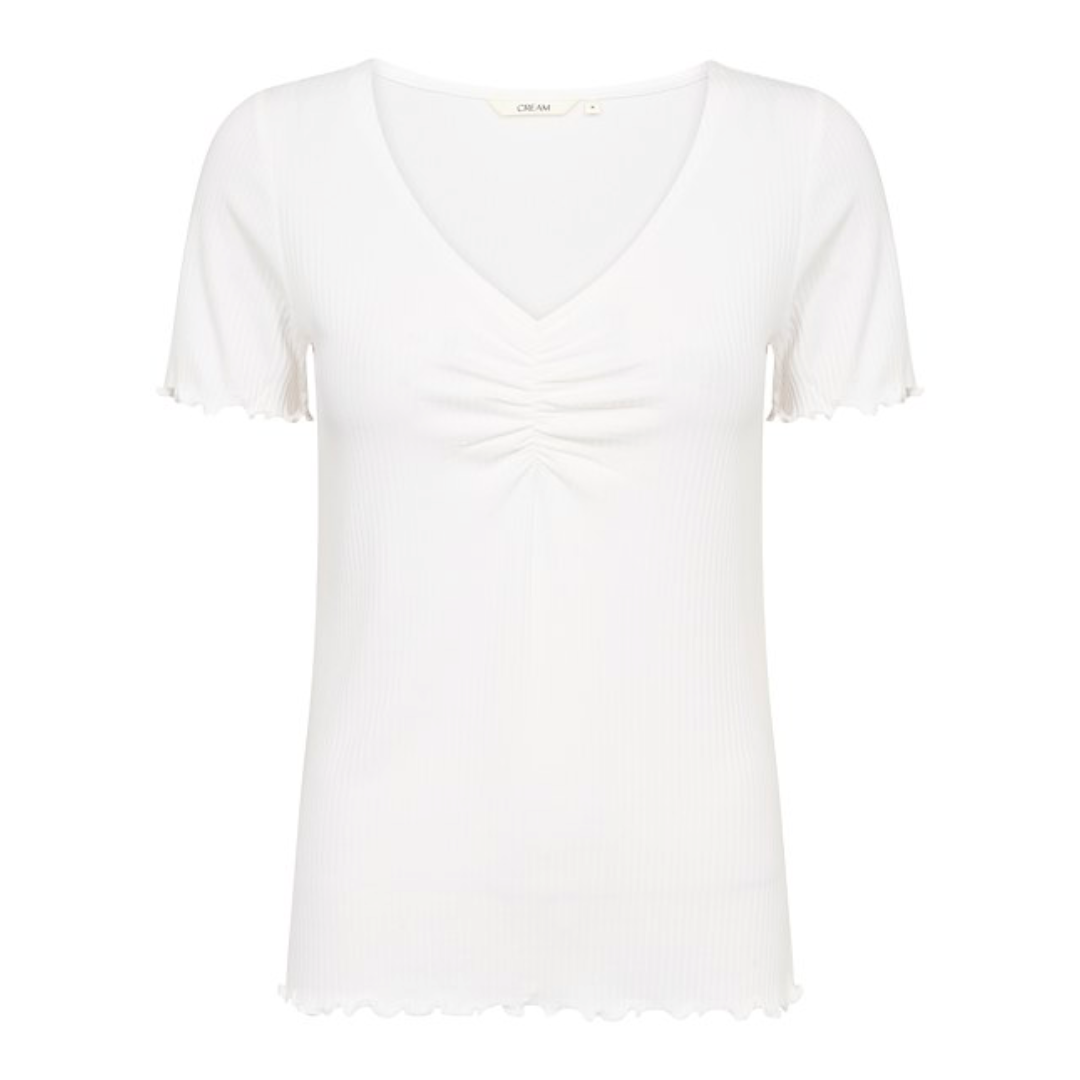 T-SHIRT V-NECK-CREAM