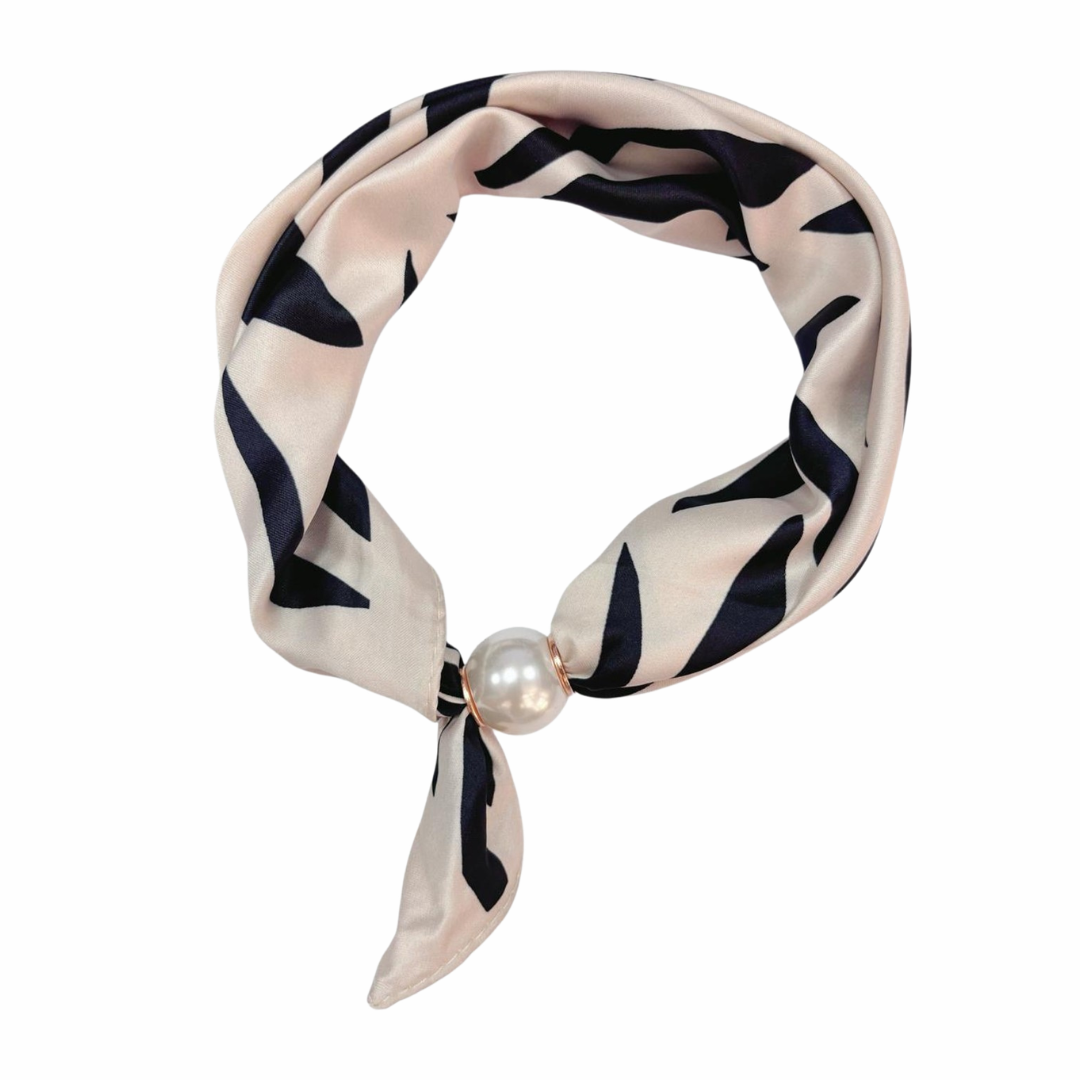 FOULARD BICOLORE AVEC ATTACHE PERLE MAGNÉTIQUE