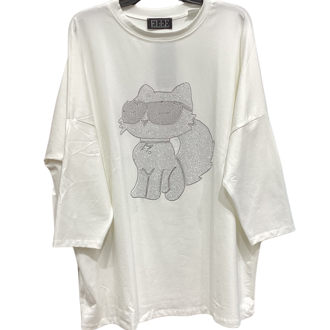 CHANDAIL BLANC AVEC MINOU