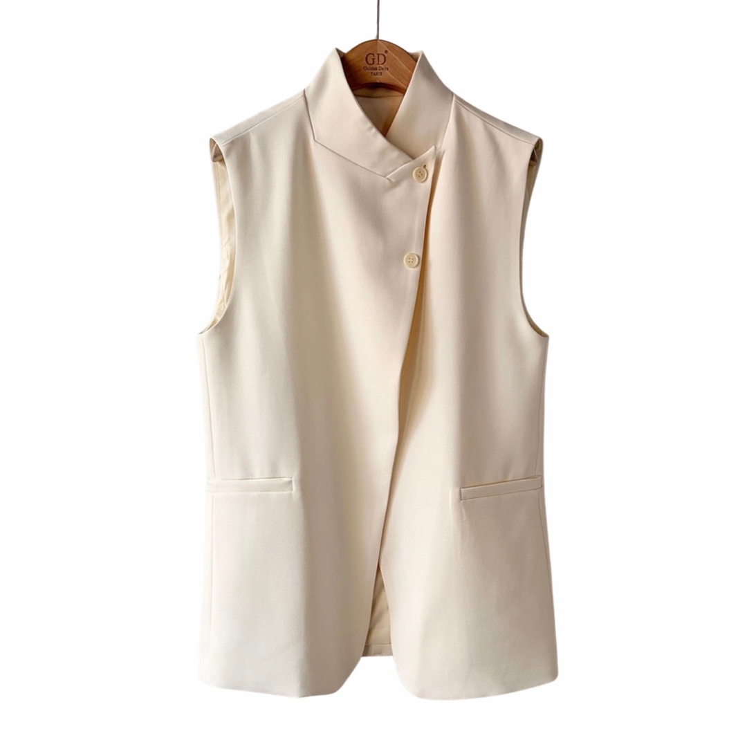 BLAZER ÉCRU SANS MANCHES FERMETURE CROISÉE