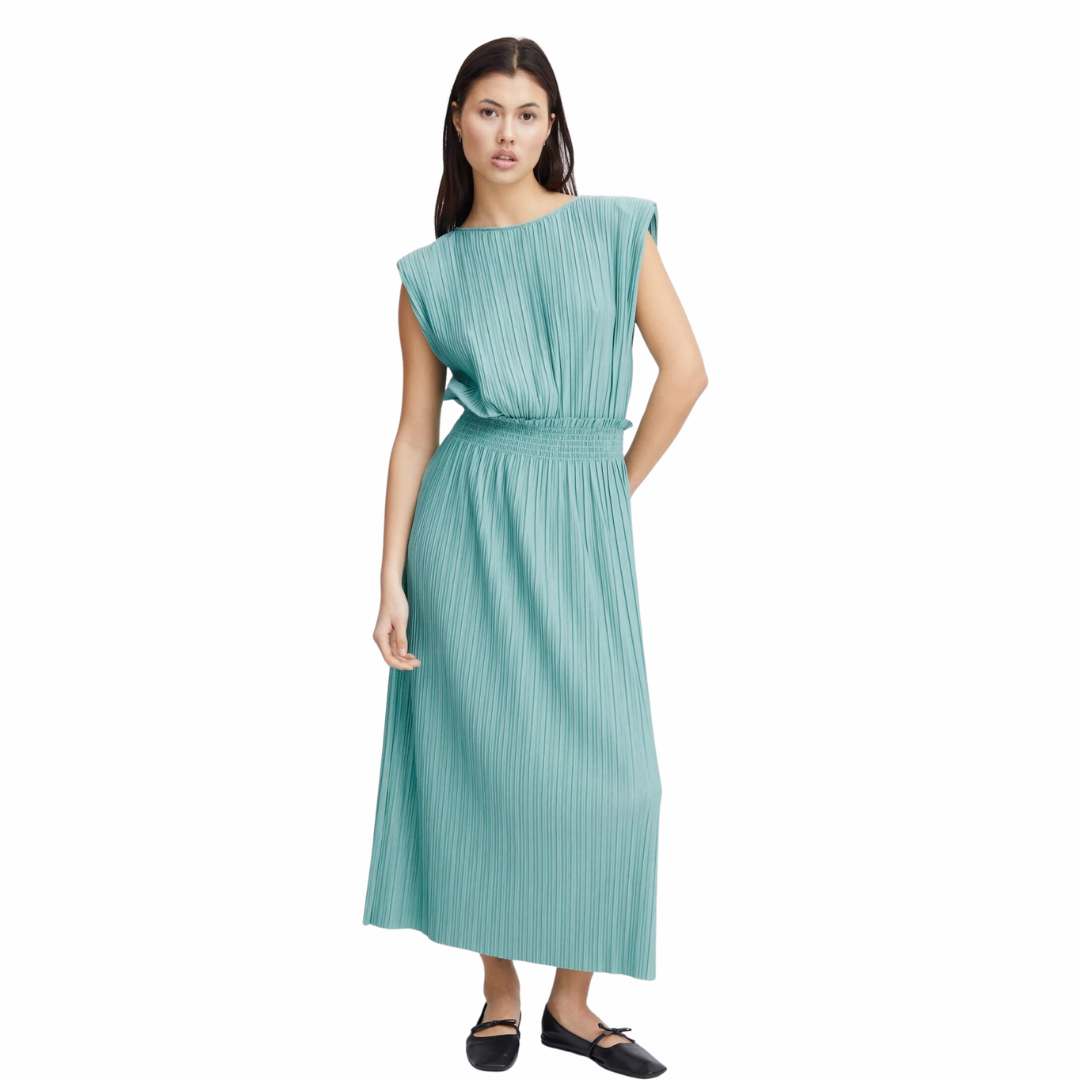 ROBE A PLI TURQUOISE