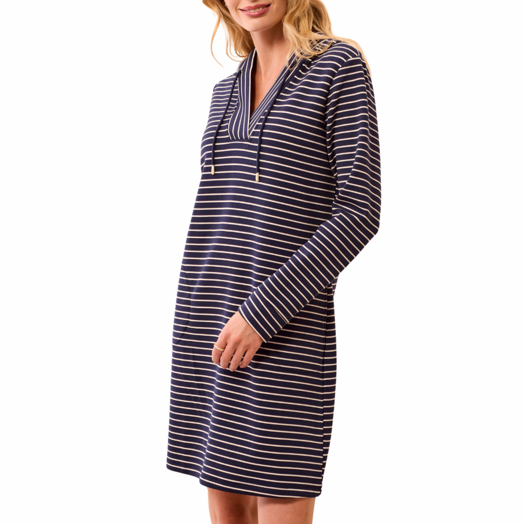 ROBE RAYÉ A CAPUCHE-TRIBAL