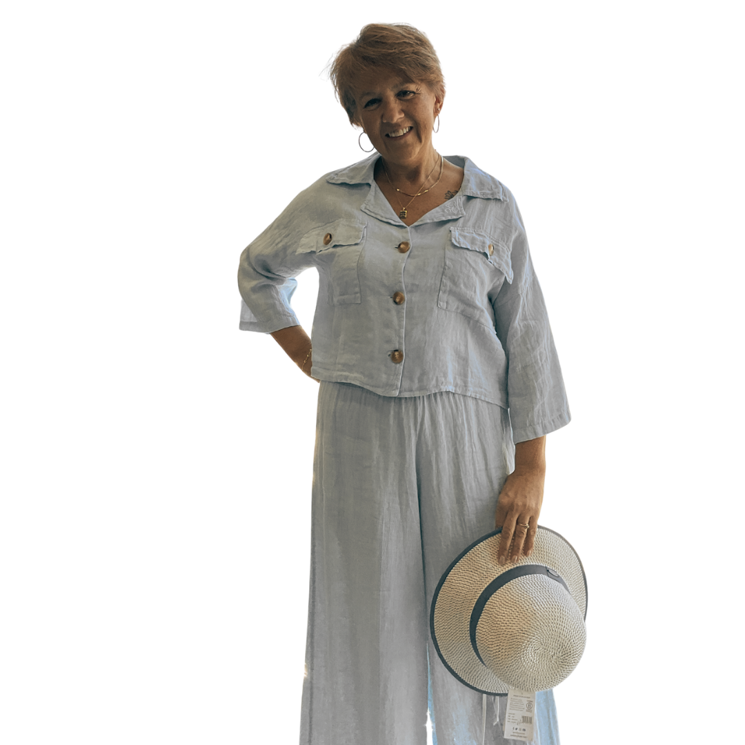 PANTALON LIN GRIS