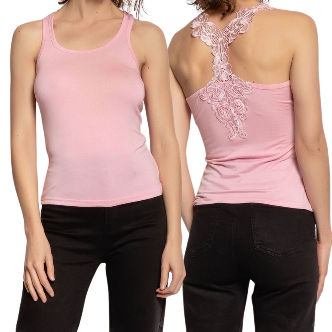 DÉBARDEUR AVEC DOS NAGEUR EN DENTELLE FLEUR